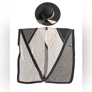 Stylish Black and Cream Kimono and Hat set